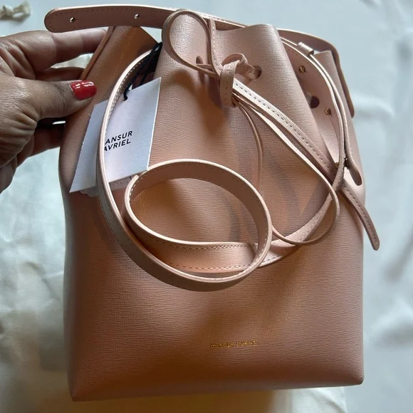 Mansur Gavriel Blush Leather Bucket Bag